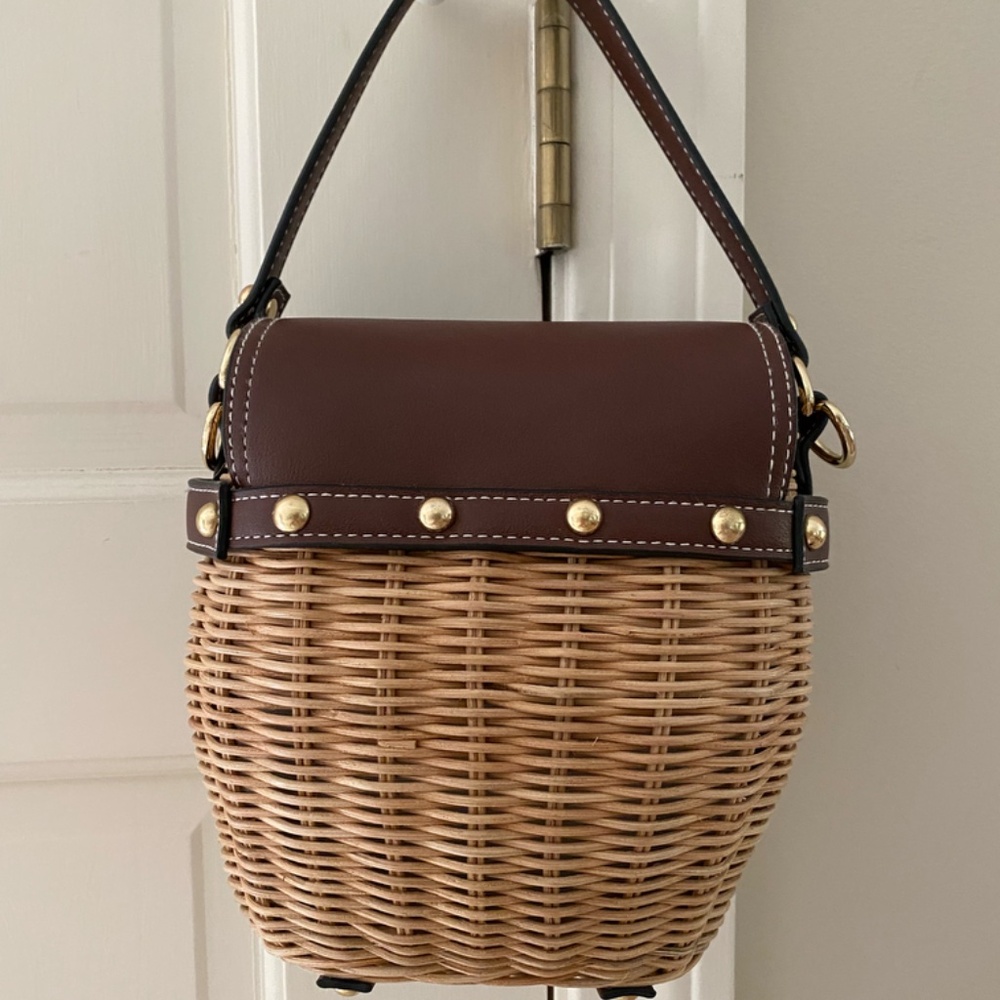 Tommy Bahama Small Rattan Bucket Crossbody Bag - Picture 6 of 12